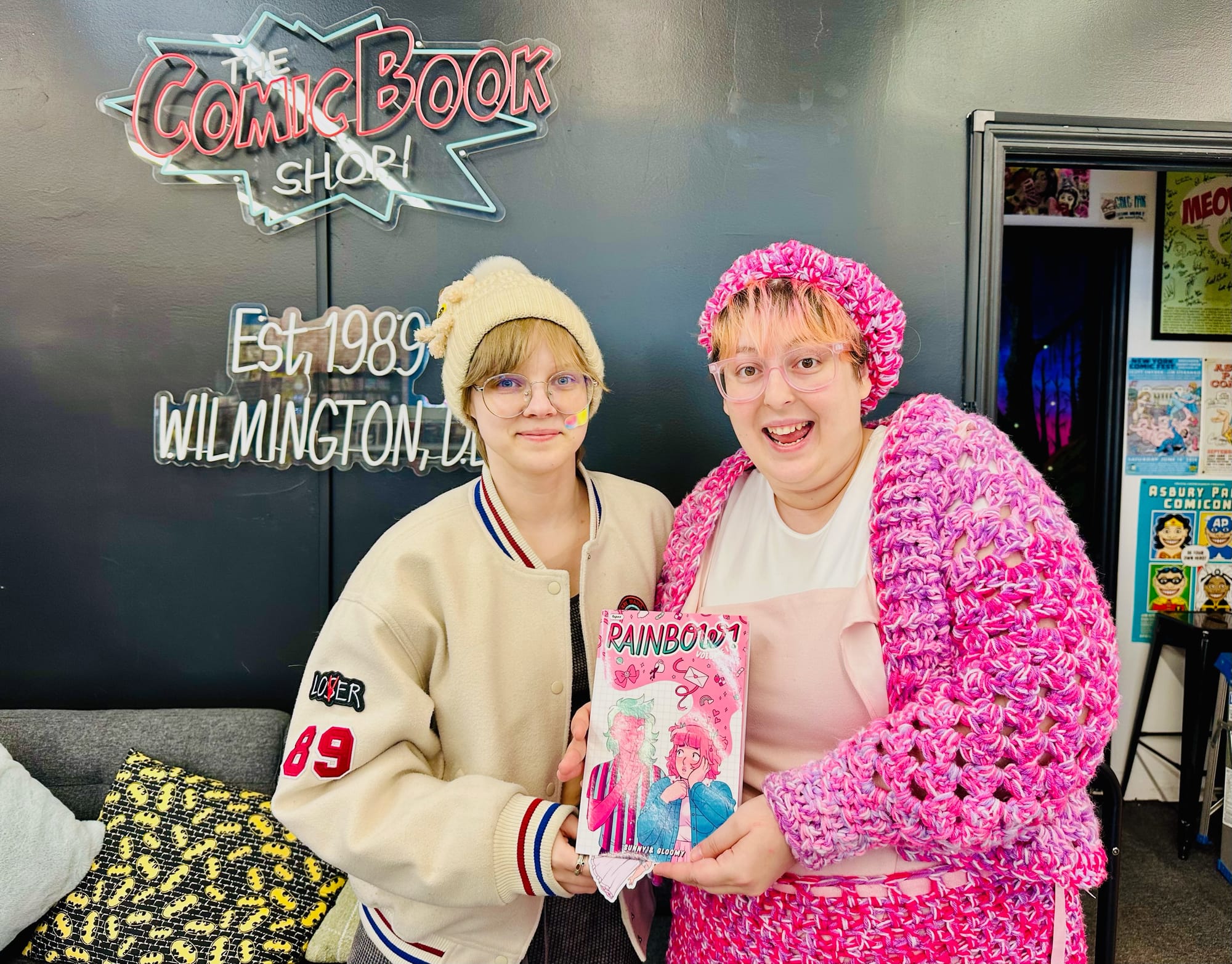 Sunny (Left) and Gloomy (Right) celebrate the release of RAINBOW! Volume 1