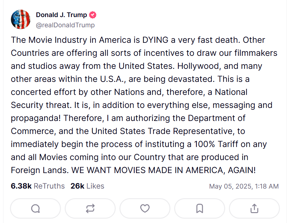trump movie tariffs