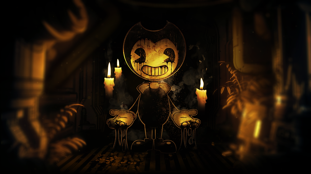 Bendy and the Ink Machine: Bendy surrounded by candles in an eerie scene