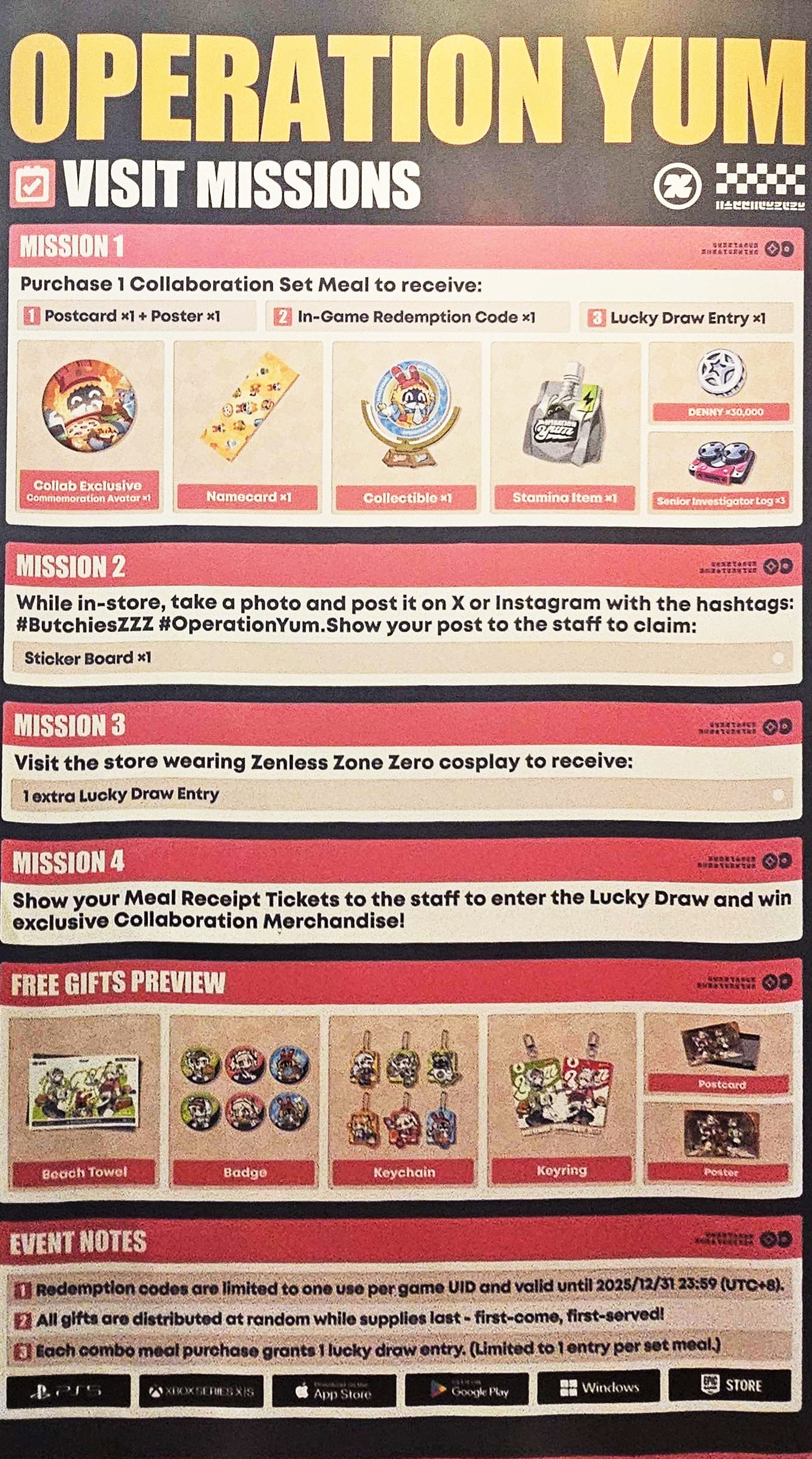 zzz food menu