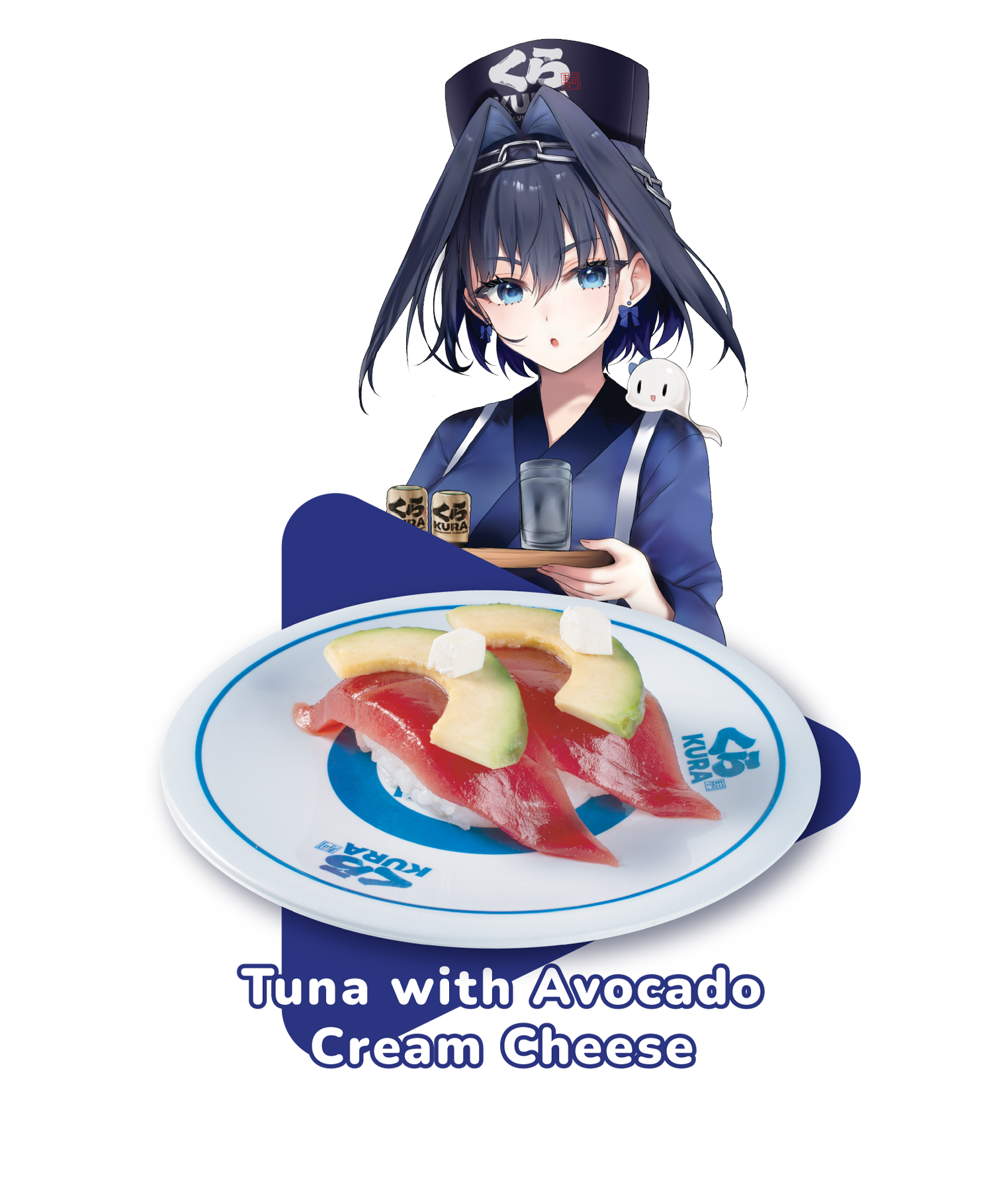 Ouro Kronii's Tuna with Avacado Cream Cheese, featuring her little companion
