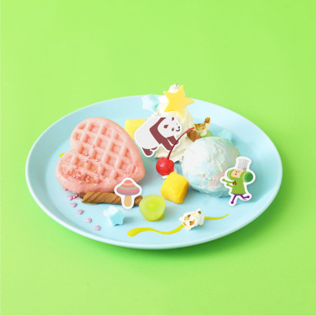 Large Crogashiwaffle plate - Waffles, heavy cream, ice cream